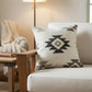 Cream Beige Classic Ikat Pattern Throw Pillow