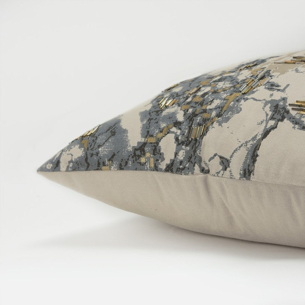 Natural Taupe Marbled Pattern Throw Pillow