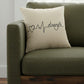 Black Taupe Canvas Strength Throw Pillow