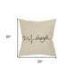 Black Taupe Canvas Strength Throw Pillow