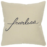 Black Taupe Canvas Fearless Throw Pillow