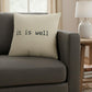 Black Taupe Canvas It Is Well Throw Pillow