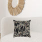 Black Cream Impressionistic Branch Throw Pillow