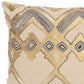 Beige Gold Foil Distressed Modern Throw Pillow