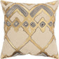 Beige Gold Foil Distressed Modern Throw Pillow