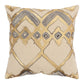 Beige Gold Foil Distressed Modern Throw Pillow