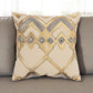 Beige Gold Foil Distressed Modern Throw Pillow