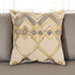 Beige Gold Foil Distressed Modern Throw Pillow