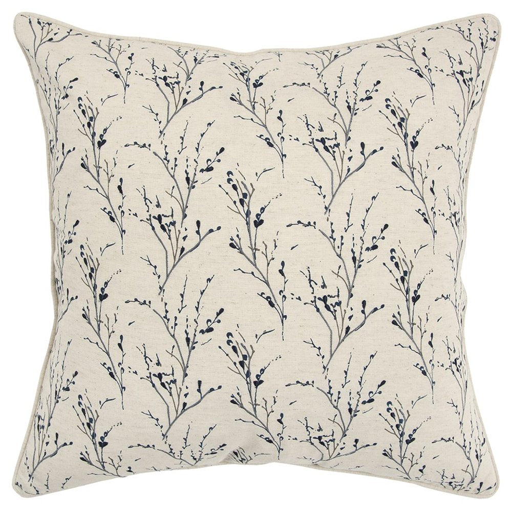 Blue Tiny Floral Buds Throw Pillow
