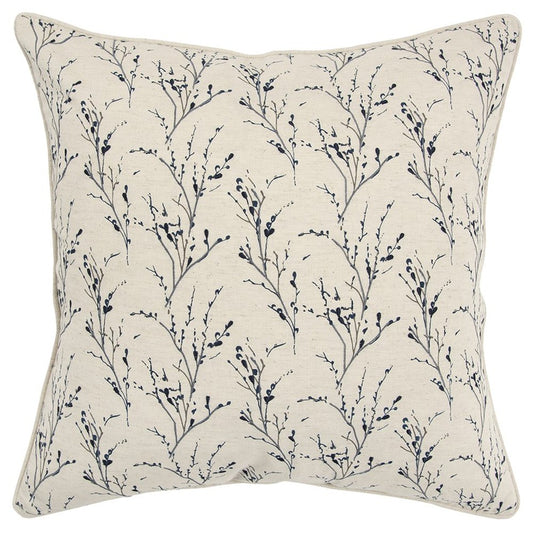 Blue Tiny Floral Buds Throw Pillow