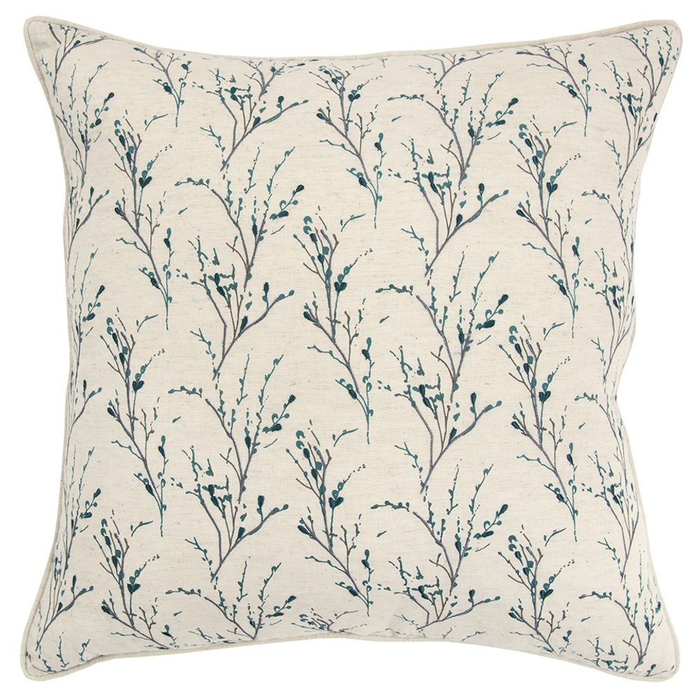 Blue Tiny Floral Buds Throw Pillow