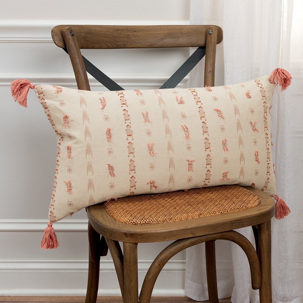14" X 26" Natural Cotton Throw Pillow
