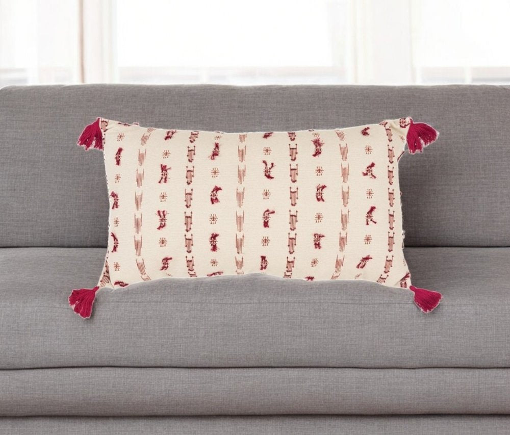 14" X 26" Natural Cotton Throw Pillow