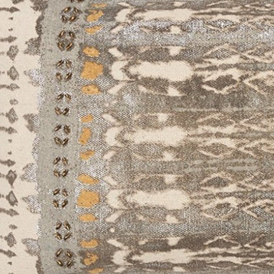 Gray Beige Tribal Distressed Lumbar Pillow