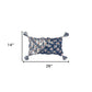 14 X 26 Blue And Gray Zippered 100% Cotton Throw Pillow