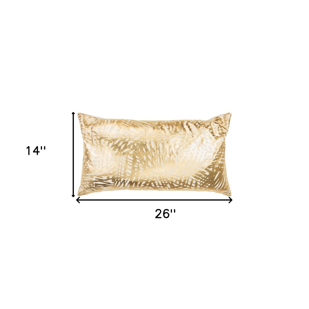 Gold Foil Etched Pattern Lumbar Pillow