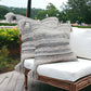 20" Gray Striped Indoor Outdoor Throw Pillow