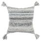 20" Gray Striped Indoor Outdoor Throw Pillow