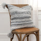 20" Gray Striped Indoor Outdoor Throw Pillow