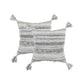 20" Gray Striped Indoor Outdoor Throw Pillow