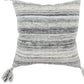 20" Gray Striped Indoor Outdoor Throw Pillow