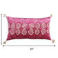 Pink Textured Diamond Velvety Lumbar Pillow