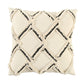 18" Cream and Black Textured Lattice Throw Pillow