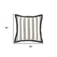 Black Ivory Alternate Striped Throw Pillow