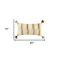 Cream Accent Striped Boho Chic Lumbar Pillow