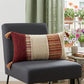 Brown Beige Color Blocked Lumbar Pillow