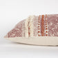 14" X 26" Natural And Russet Lumbar Striped Cotton Throw Pillow with Texture