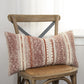 14" X 26" Natural And Russet Lumbar Striped Cotton Throw Pillow with Texture