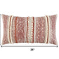 14" X 26" Natural And Russet Lumbar Striped Cotton Throw Pillow with Texture