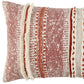 14" X 26" Natural And Russet Lumbar Striped Cotton Throw Pillow with Texture