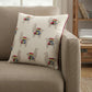 Ivory Fiesta Fun Embroidered Llamas Throw Pillow
