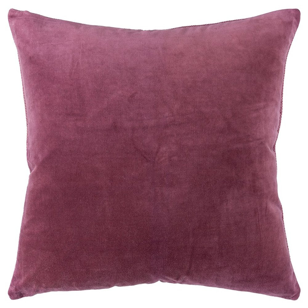22" Raspberry Cotton Velvet Throw Pillow