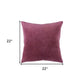 22" Raspberry Cotton Velvet Throw Pillow