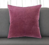 22" Raspberry Cotton Velvet Throw Pillow