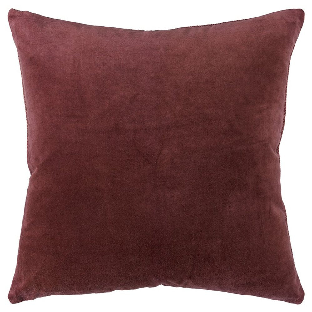 22" Raspberry Cotton Velvet Throw Pillow