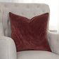 22" Raspberry Cotton Velvet Throw Pillow