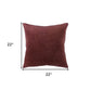 22" Raspberry Cotton Velvet Throw Pillow