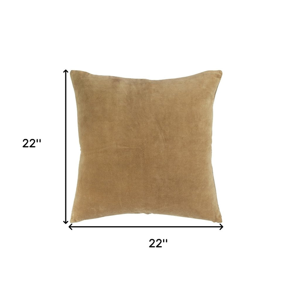 22" Raspberry Cotton Velvet Throw Pillow