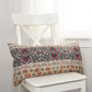Red Beige Patterned Panel Lumbar Pillow