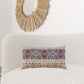 Red Beige Patterned Panel Lumbar Pillow
