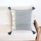 20" Gray and Ivory Herringbone Cotton Throw Pillow With Tassels