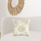 Ivory Gold Metallic Foil Leaf Pattern Throw Pillow