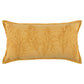 14" X 26" Yellow Botanical Throw Pillow With Embroidery