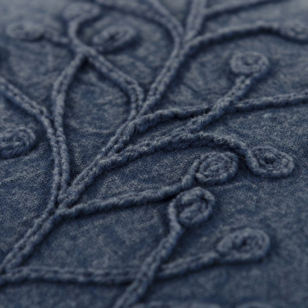 14" X 26" Yellow Botanical Throw Pillow With Embroidery