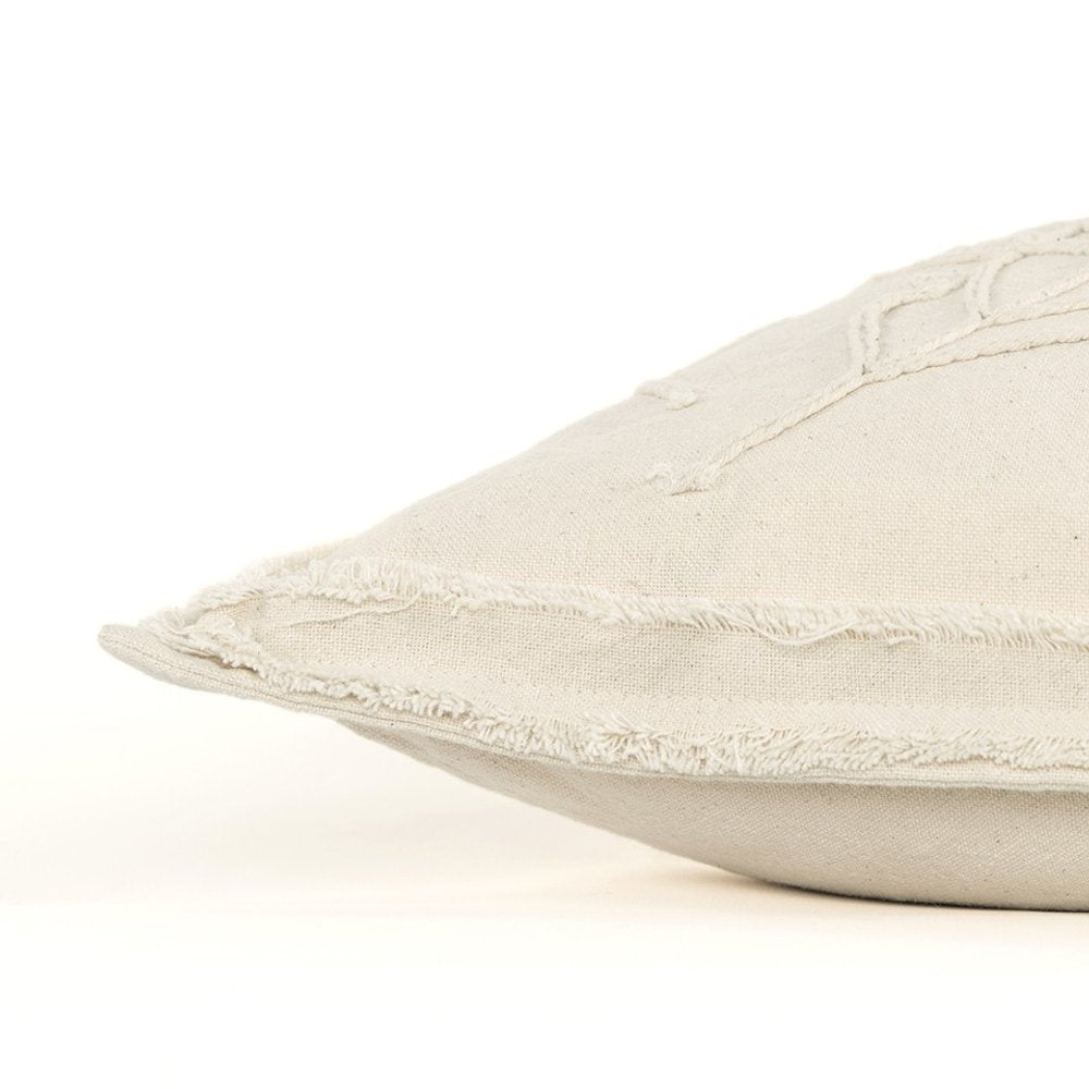 14" X 26" Yellow Botanical Throw Pillow With Embroidery