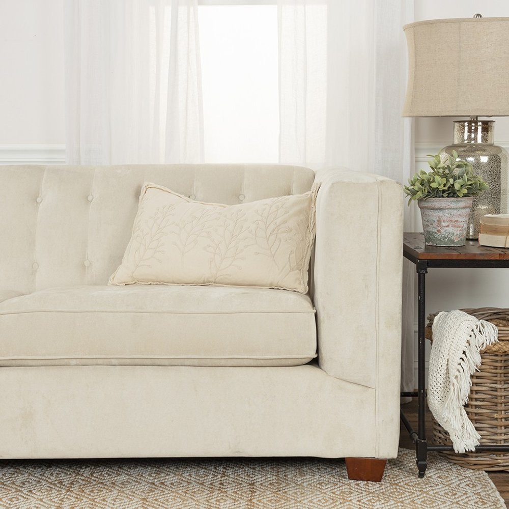 14" X 26" Yellow Botanical Throw Pillow With Embroidery